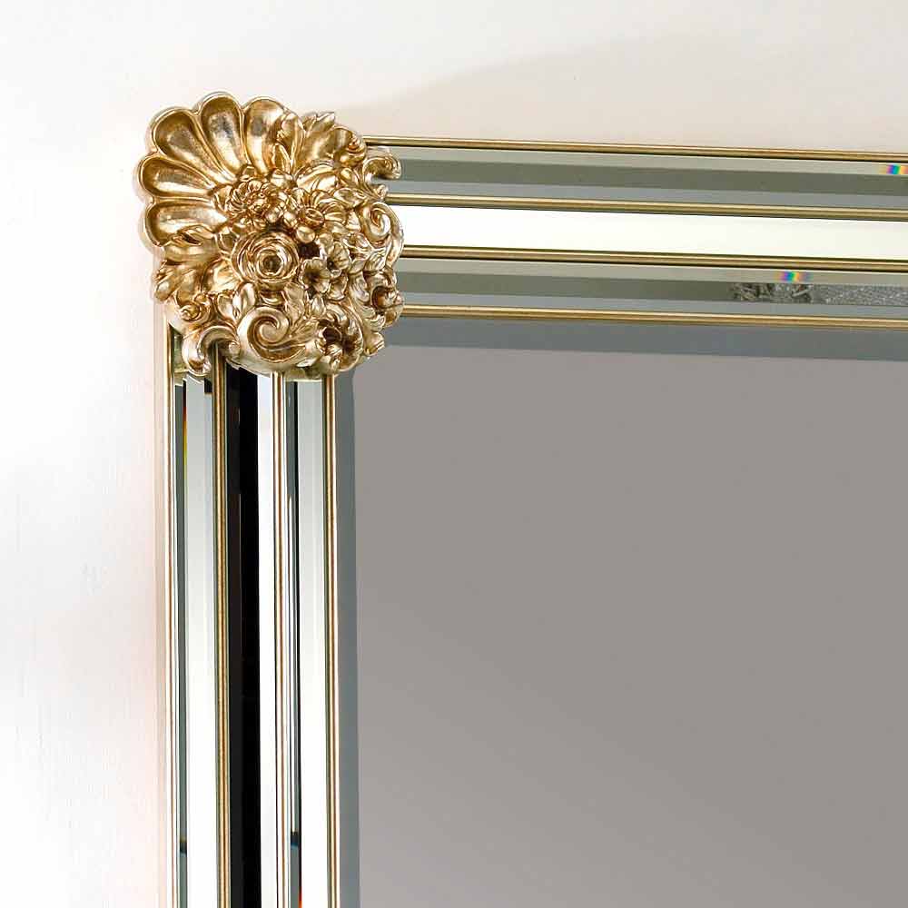 Spegel golv / vägg design, ram Luti wood, 96x196 cm