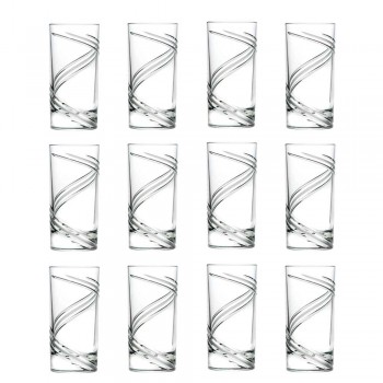 12 Tall Tumbler Cocktailglas i italiensk ekologisk kristall - cyklon