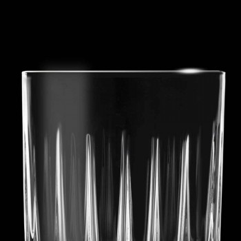 12 likörglasögon i ekokristall med linjära designdekorationer - Senzatempo