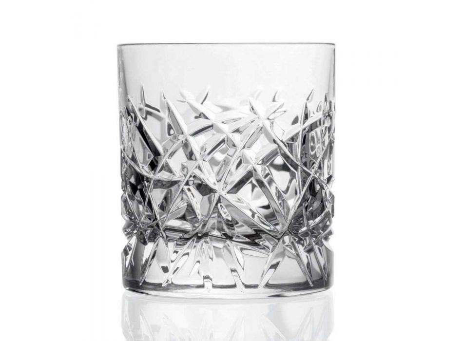 12 Dof Vintage-glasögon för design av vatten eller whisky i kristall - titan