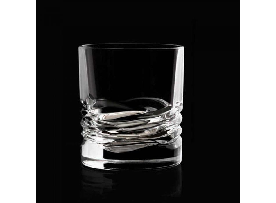 12 Crystal Glass Wave Decor för whisky eller Dof Tumbler Water - Titanium