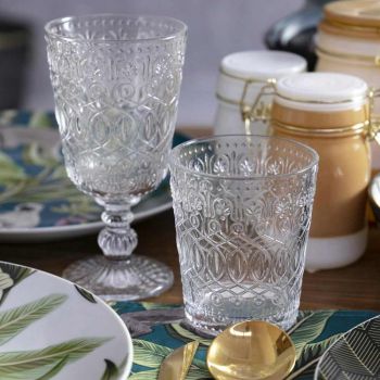 12 glasögon för vatten i dekorerat genomskinligt glas - marockobiskt