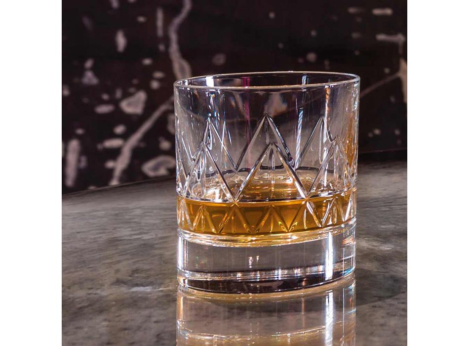 12 glas whisky eller vatten lyxig modern design i kristall - arytmi Viadurini