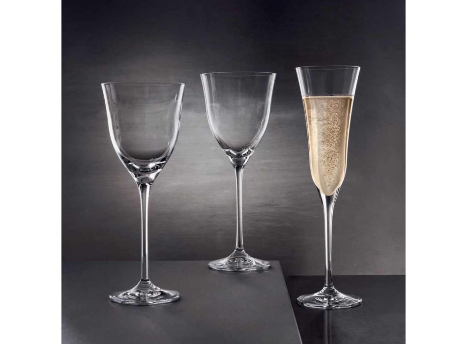 12 vita vinglas i ekologisk kristall minimal lyxdesign - slät