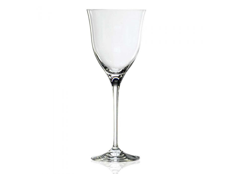12 vita vinglas i ekologisk kristall minimal lyxdesign - slät