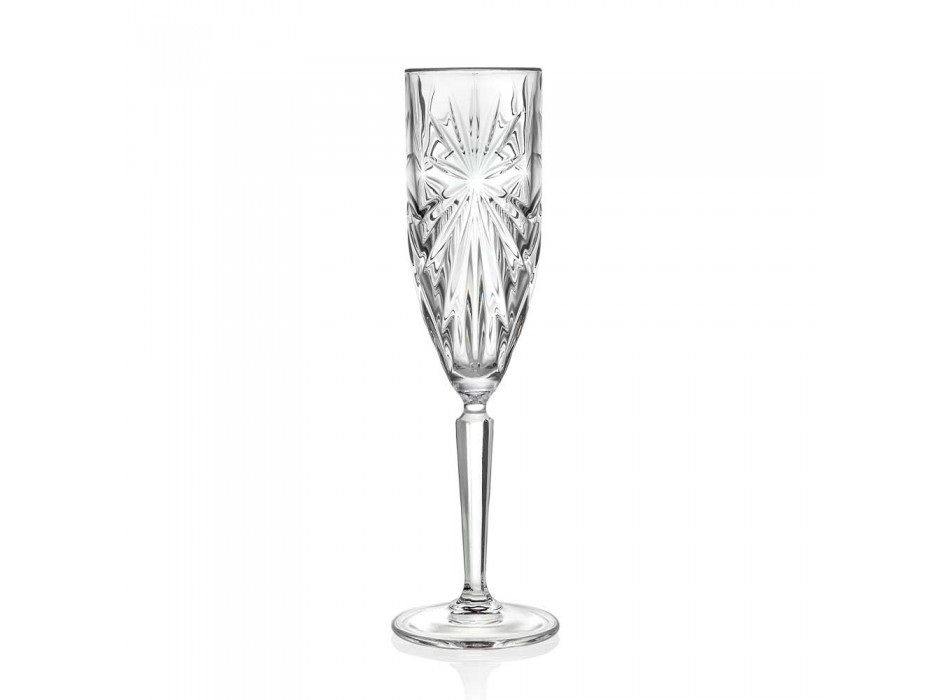 12 flöjtglas glas för champagne eller prosecco i Eco - Daniele Crystal Viadurini