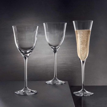 12 flöjtglas i ekologisk lyxkristall minimal design - slät