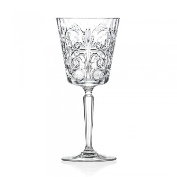 12 glas för vatten, drycker eller cocktaildesign i dekorerad ekokristall - Destino