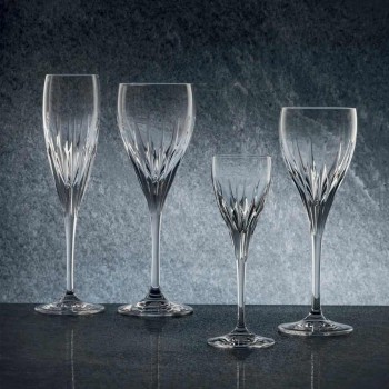 12 handdekorerade vita vinglas i ekologisk lyxkristall - Voglia
