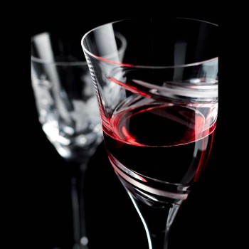 12 glas för vitt vin i dekorerad och satin ekologisk kristall - cyklon