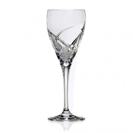 12 glas för vitt vin i ekologisk kristall lyxdesign - Montecristo Viadurini