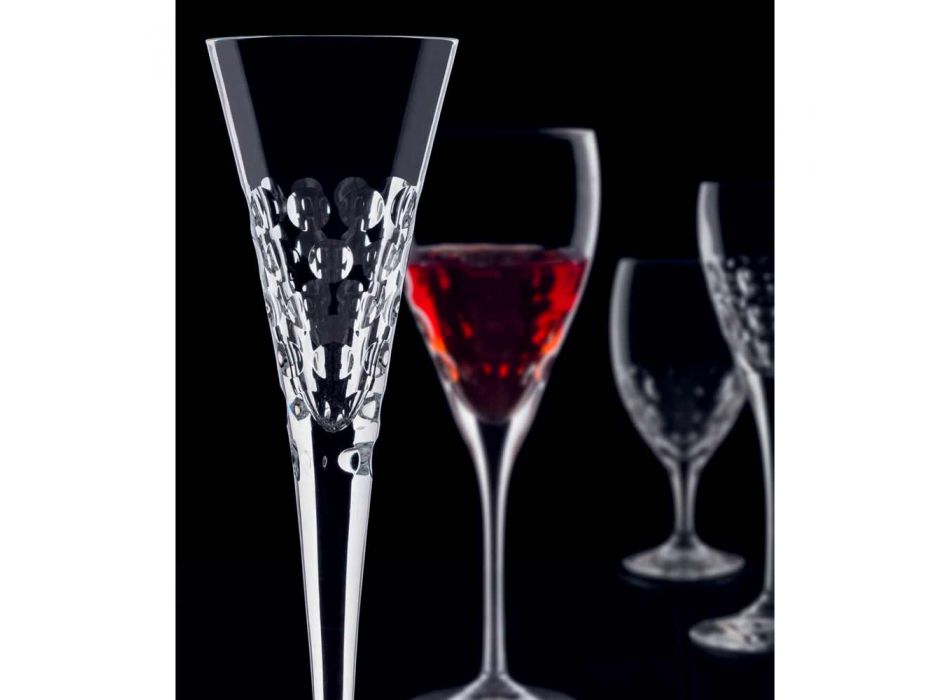 12 vinglas fluterglas för kristallbubblor - Titanioball Viadurini