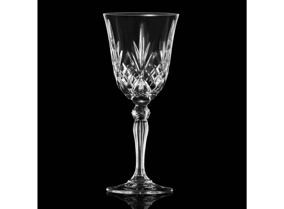 12 glas vin, vatten, cocktail i ekologisk kristall vintage stil - Cantabile