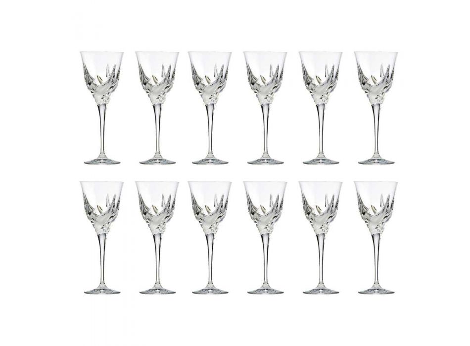 12 lyxdesign vita vinglas i handdekorerad ekokristall - advent