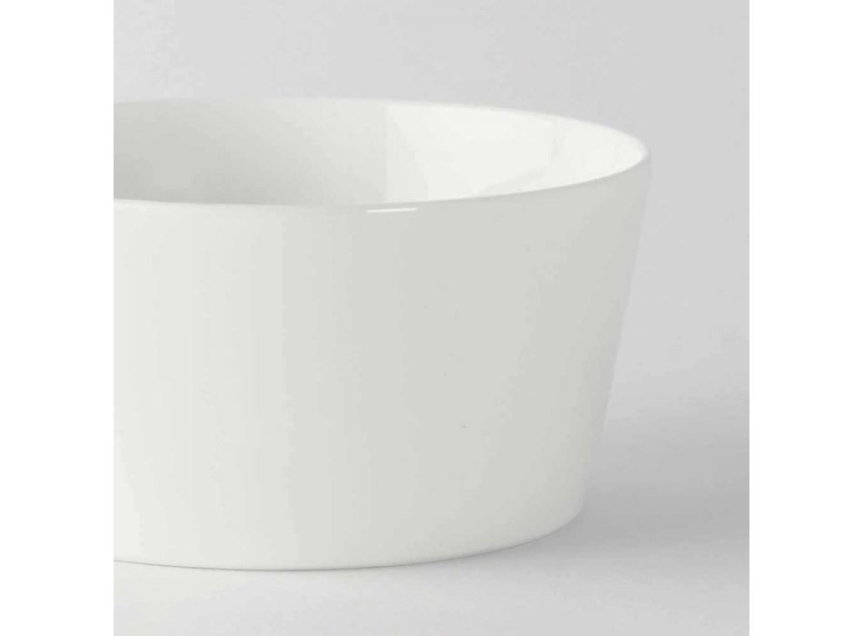 12 Modern design vit porslinglass eller fruktkoppar - Egle Viadurini