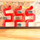 Ser P Modern bokhylla gjord i Italien Viadurini