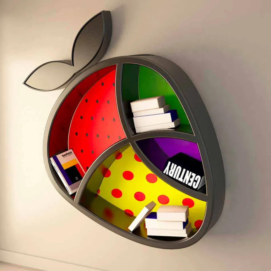 Hylla Design Poppy bok gjord i Italien Viadurini