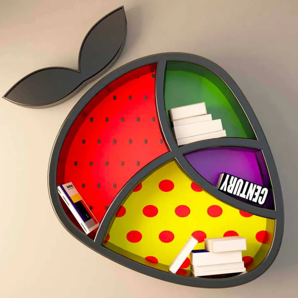 Hylla Design Poppy bok gjord i Italien Viadurini