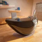 Modern Office Desk Boomerang Made in Italy Viadurini