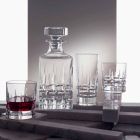 2 Whiskyflaskor med Crystal Cap Square Design med Cap - Fiucco Viadurini