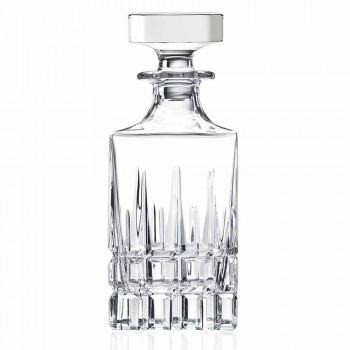 2 Whiskyflaskor med Crystal Cap Square Design med Cap - Fiucco