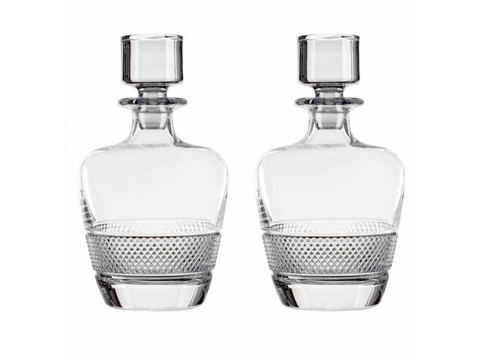 2 whiskyflaskor dekorerade i ekologisk kristall elegant design - Milito