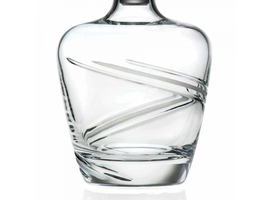 2 whiskyflaskor i italiensk hantverkare ekologisk kristall - cyklon Viadurini