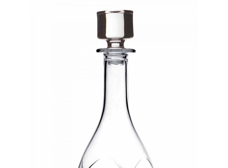 2 vinflaskor med runda designlock i ekokristall - Montecristo Viadurini