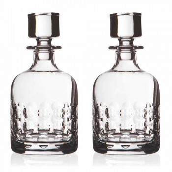 2 flaskor för whisky i ekologisk kristall dekorerad med lock - titanioball