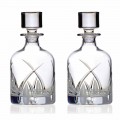 2 Whiskyflaskor med cylindrisk designlock i Eco Crystal - Montecristo