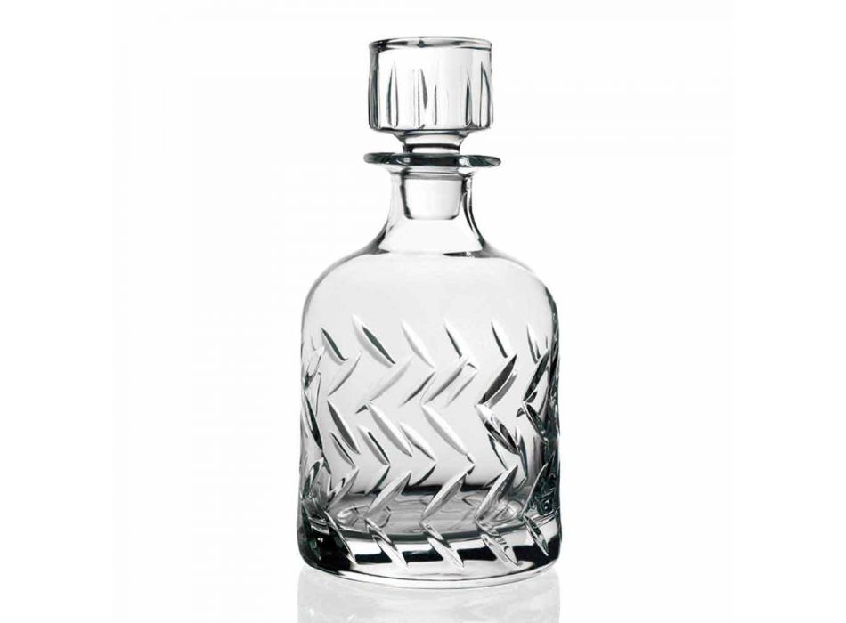 2 miljövänliga Crystal Whisky-flaskor med vintage dekorativ keps - arytmi Viadurini