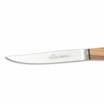 2 stekknivar med horn eller trähandtag tillverkat i Italien - Marino