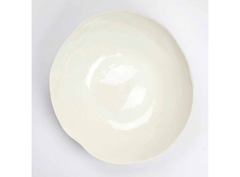 2 salladsskålar i vitt porslin Unika bitar av italiensk design - Arciconcreto Viadurini