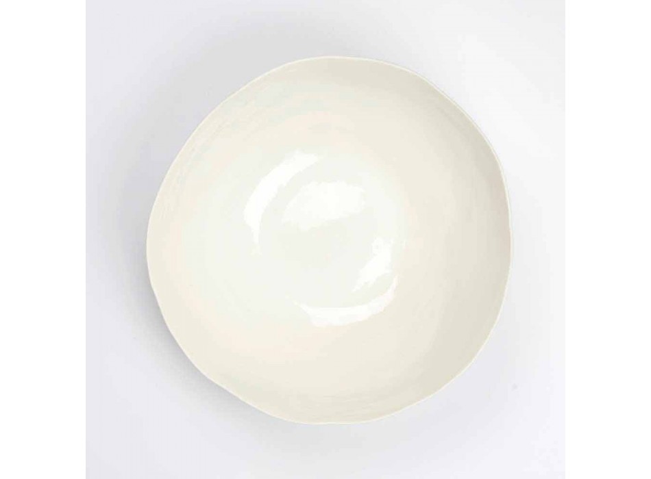 2 salladsskålar i vitt porslin Unika bitar av italiensk design - Arciconcreto Viadurini
