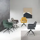 2 180° snurrfåtöljer klädda i tyg och metallram - Ivana Viadurini