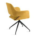 2 180° snurrfåtöljer klädda i tyg och metallram - Ivana Viadurini