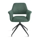 2 180° snurrfåtöljer klädda i tyg och metallram - Ivana Viadurini