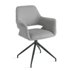 2 180° snurrfåtöljer klädda i tyg och metallram - Ivana Viadurini