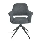 2 180° snurrfåtöljer klädda i tyg och metallram - Ivana Viadurini