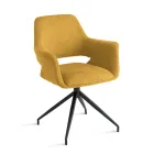 2 180° snurrfåtöljer klädda i tyg och metallram - Ivana Viadurini