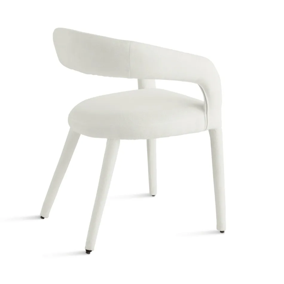 2 stoppade fåtöljer i bouclè-tyg med klädd ram - Domenica Viadurini