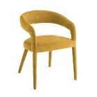 2 stoppade fåtöljer i bouclè-tyg med klädd ram - Domenica Viadurini