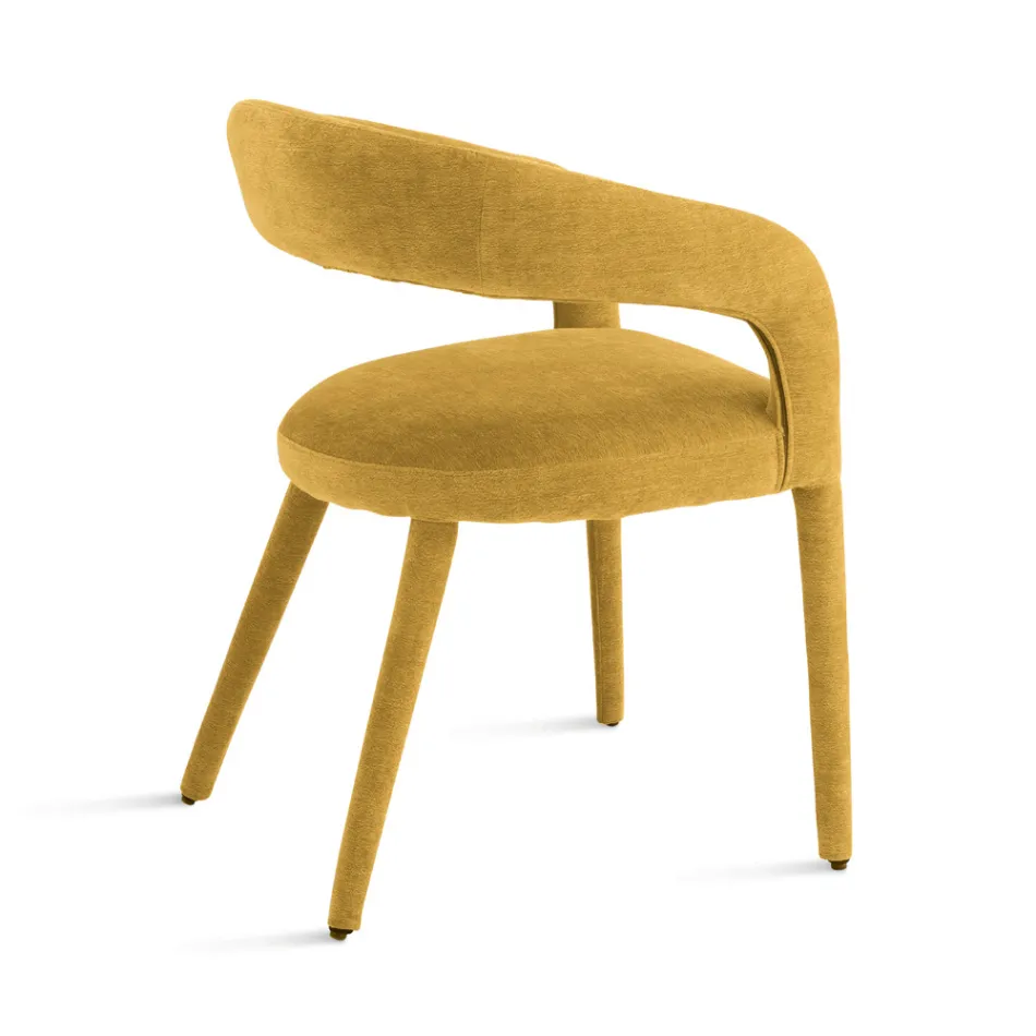 2 stoppade fåtöljer i bouclè-tyg med klädd ram - Domenica Viadurini