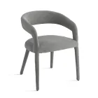 2 stoppade fåtöljer i bouclè-tyg med klädd ram - Domenica Viadurini