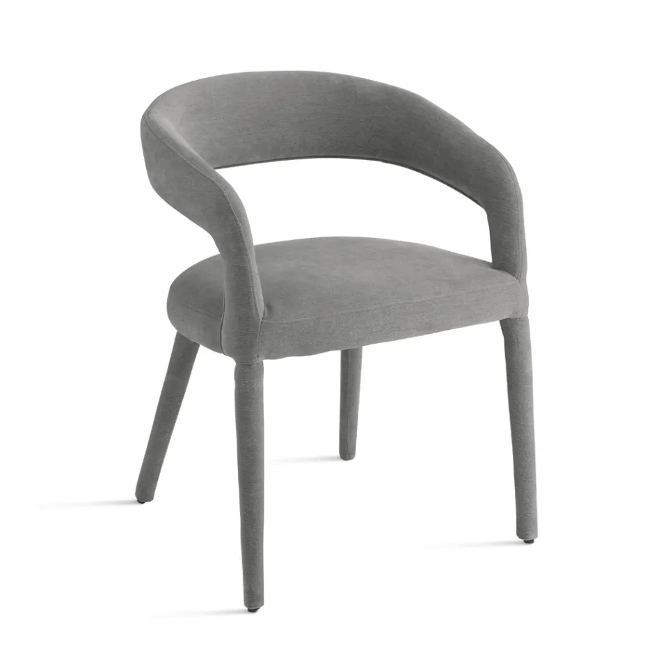 2 stoppade fåtöljer i bouclè-tyg med klädd ram - Domenica Viadurini