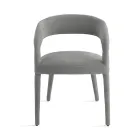 2 stoppade fåtöljer i bouclè-tyg med klädd ram - Domenica Viadurini