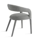 2 stoppade fåtöljer i bouclè-tyg med klädd ram - Domenica Viadurini