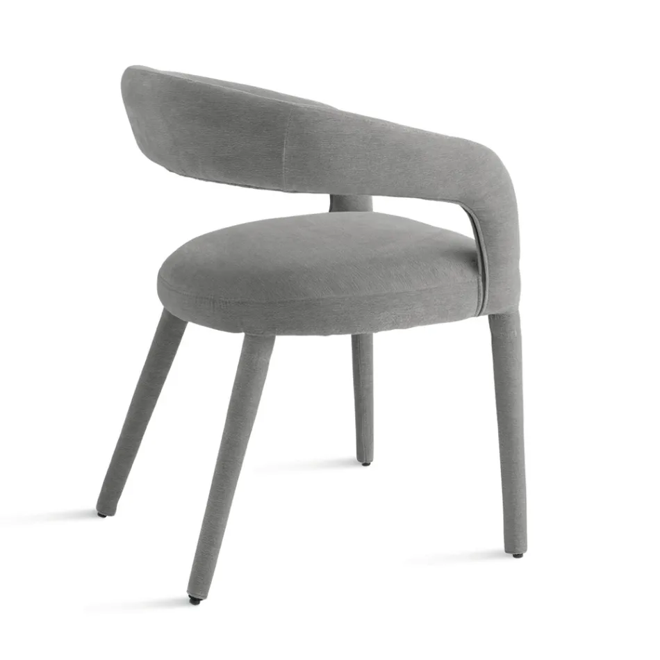 2 stoppade fåtöljer i bouclè-tyg med klädd ram - Domenica Viadurini