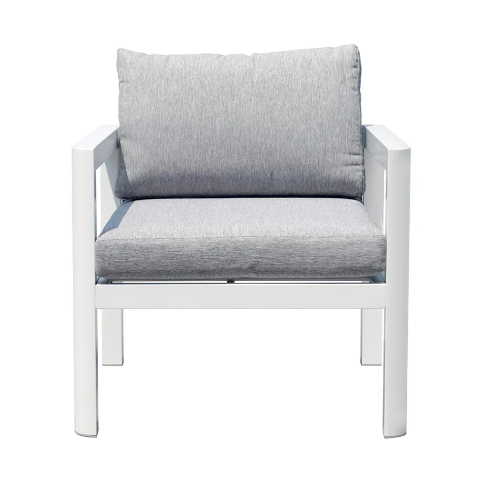 2 utomhusstolar i aluminium och polyesterkuddar - Musse Pigg Viadurini