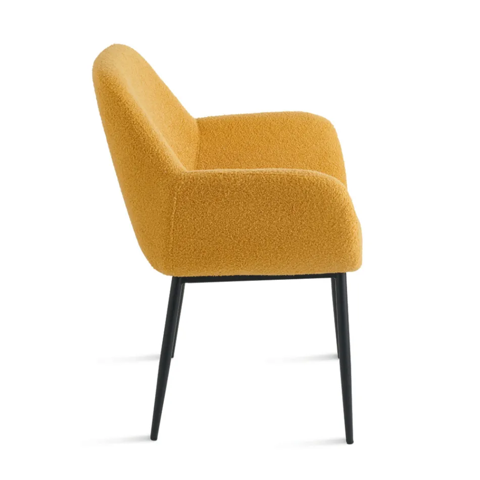 2 fåtöljer i bouclètyg i olika färger och metallram - Teodora Viadurini